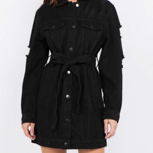 Tour Distressed Denim Jacket - Picture 2 of 3